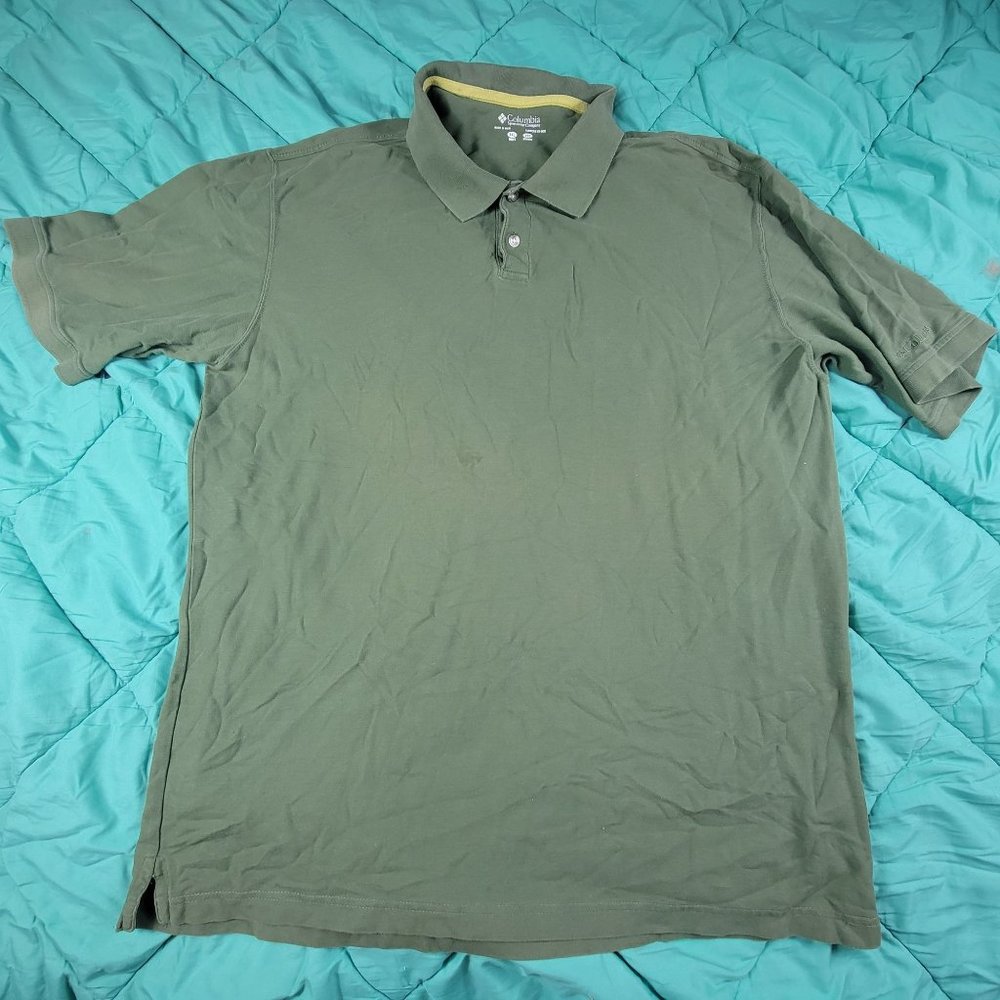 Columbia Mens 2XL Green Polo Short Sleeve Casual Outdoors Shirt